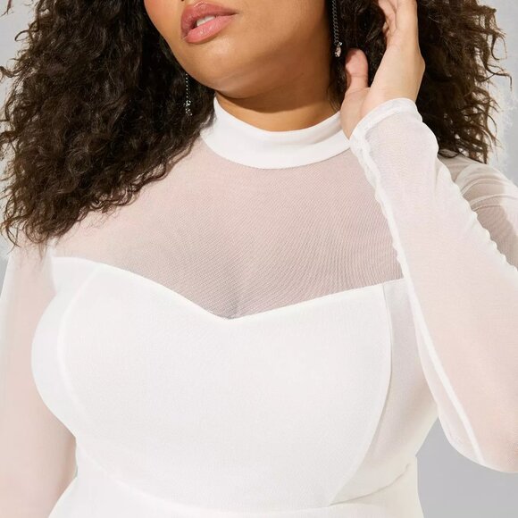 ❤️NWT VINTAGE TORRID ANGEL HALLOWEEN COSTUME MESH COSPLAY HANKY HEM DRESS PLUS - Picture 12 of 16